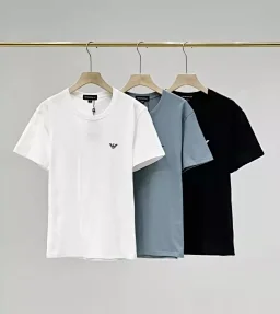 thumbnail for A384-8 Summer Men's Cotton Short Sleeve T-Shirt High Gram Heavy Drape Eagle Print Fashion Short T