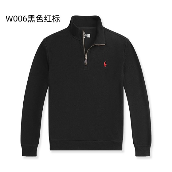 W006 New Arrival Real Photo/19, Men's Paul High Neck Half-Zip Sweatshirt Long Sleeve Polo Solid Color Spring Autumn Trendy Jacket