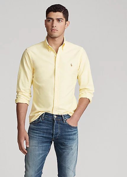 7030 full double strand Oxford spinning/18, spring and autumn season shirt men's long sleeved Korean version slim fit small horse logo trendy and handsome all cotton double strand Oxford spinning business formal wear
