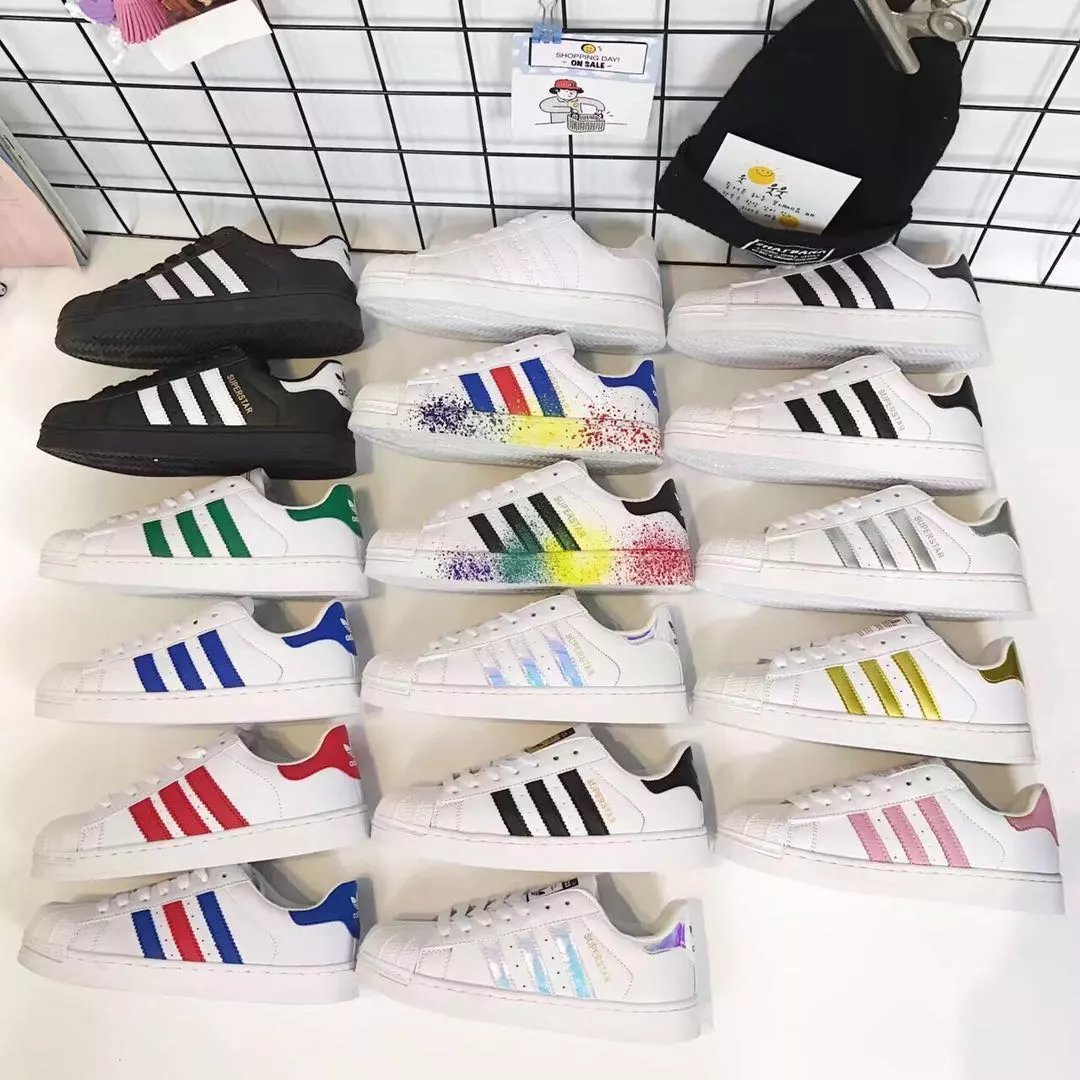 Adidas Superstar Gold Logo Shell Toe Sneakers