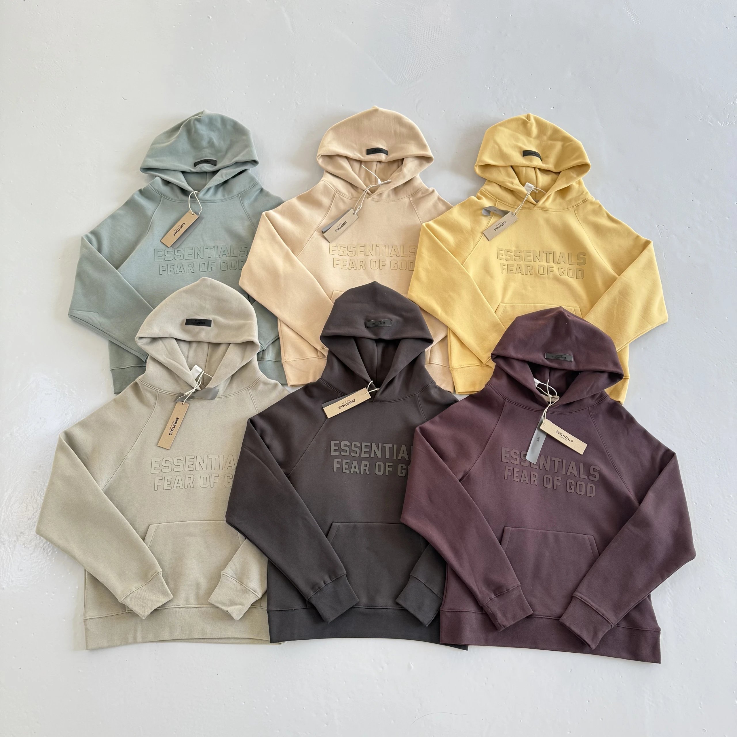 Year-End Clearance Sale: FEAR OF GOD ESSENTIALS FOG Line Hoodie G27 with Front Double Row Silicone Strip and Fleece Lining