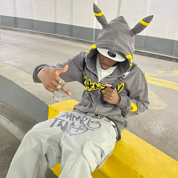 Heavy weight Sweatshirt Couple HipHop Hooded pullover Ins Trendy Loose Outwear Men 2