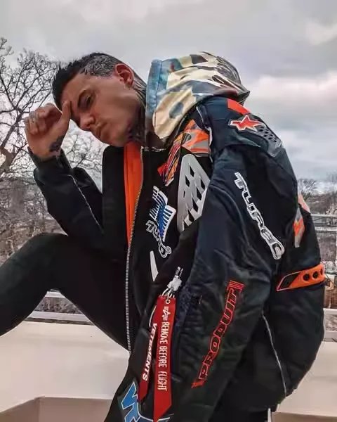 Independent Style King Fried Item Vtm18Aw Racing Suit Reflective Embroider Patchwork Bomber