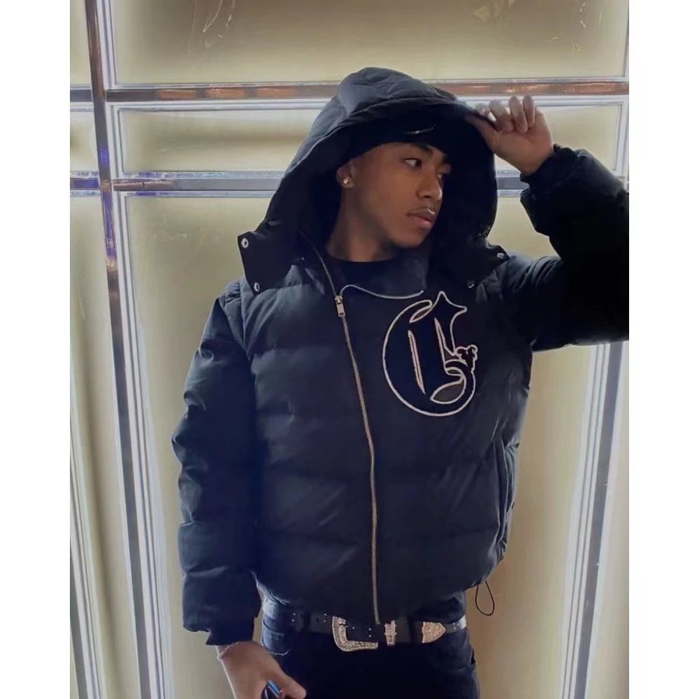 Crtzstarz Skateboard Street Deconstruct Detachable Crow Down jacket Outwear Cotton Clothing 4