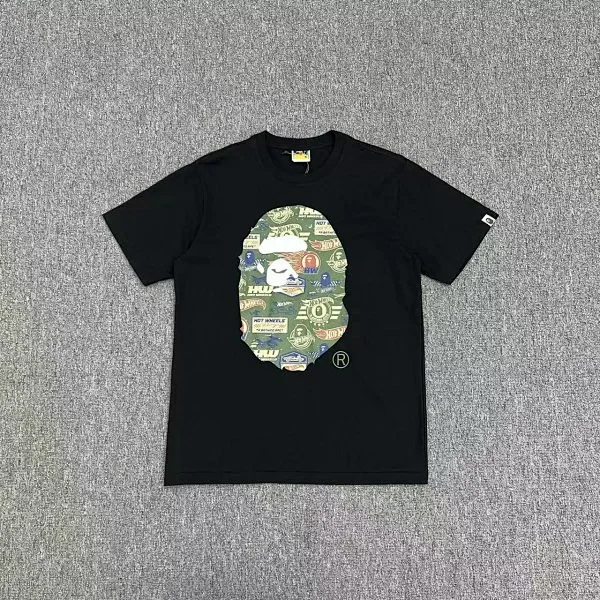 A BATHING APE T-Shirts Head Graphic Short-Sleeve T-Shirt product detail image 13
