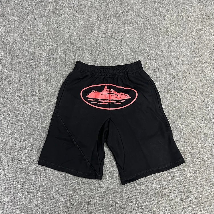 black and red shorts