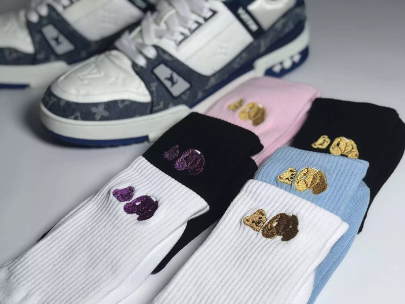 PALM ANGELS BEAR EMBROIDERY SOCKS