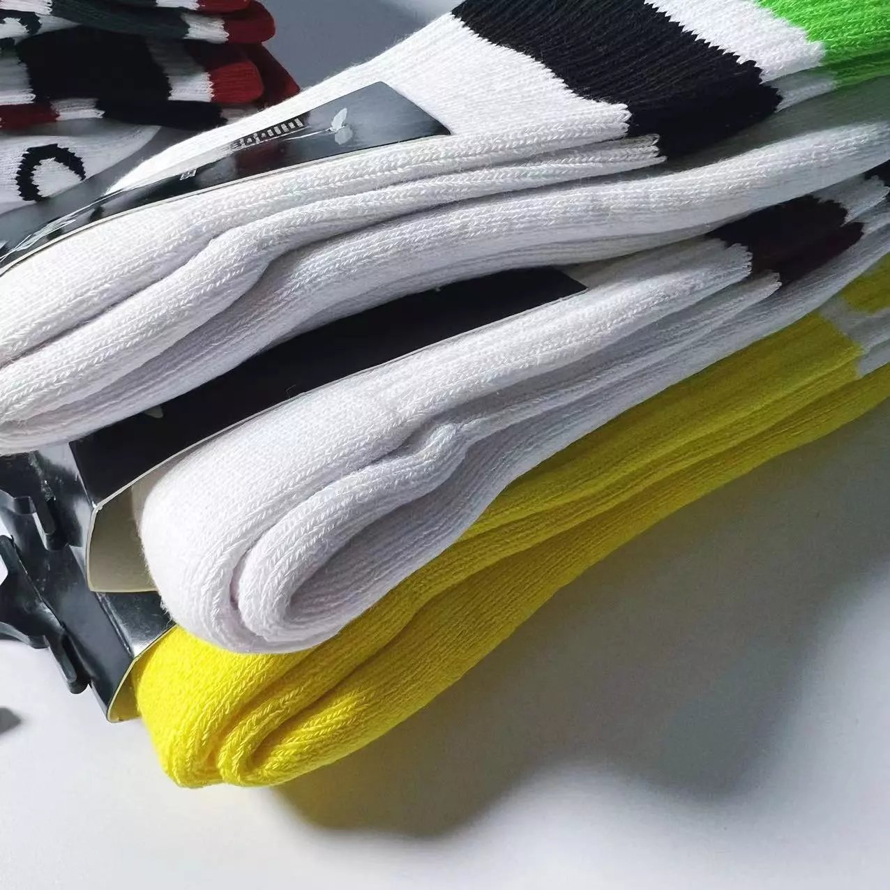 Stussy Stripe Logo Crew Socks White / Navy / Burgundy - 4