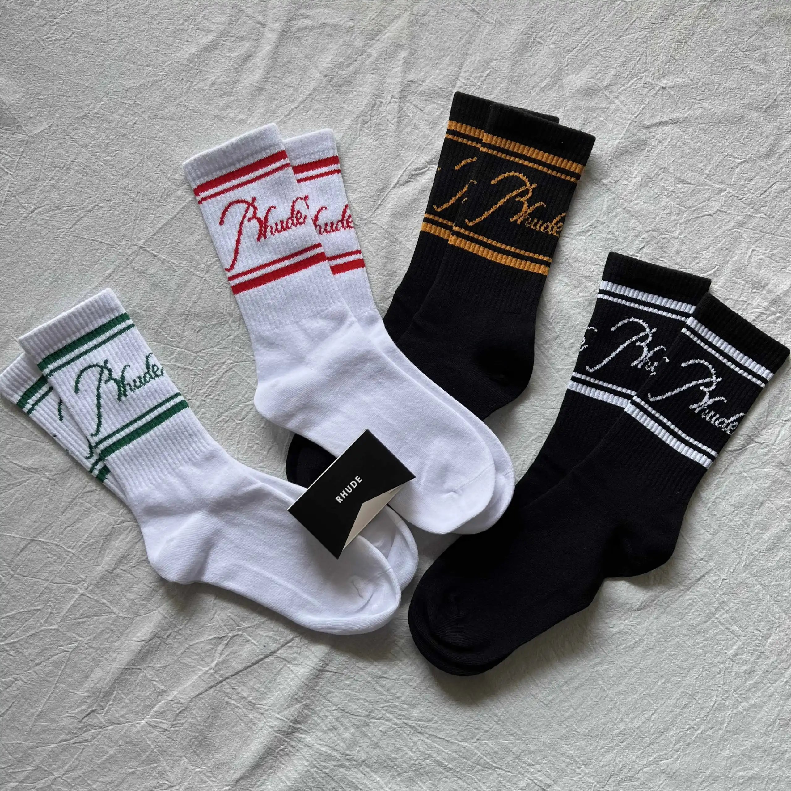 Rhude Script Crew Socks