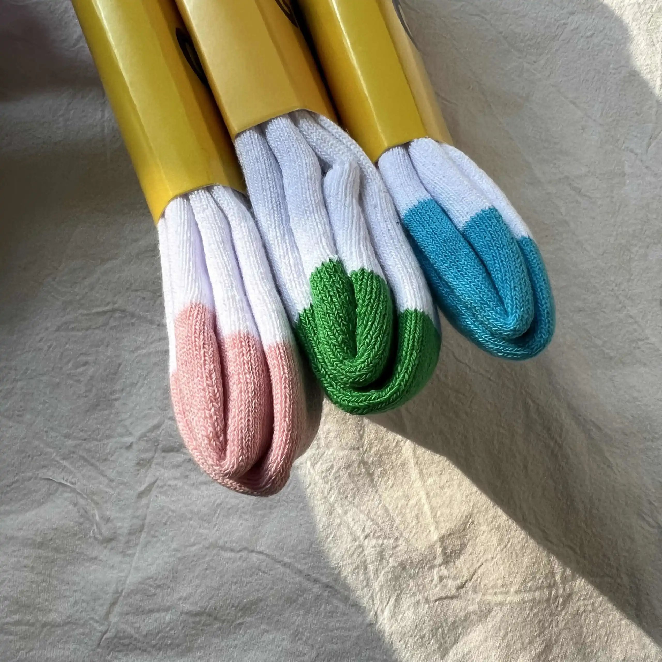 Design GOLF Wang Crew Socks White with Beige Toe Heel and Multicolor Logo Socks - 21