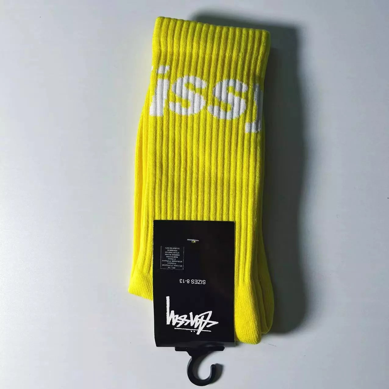 Stussy Stripe Logo Crew Socks White / Navy / Burgundy - 8