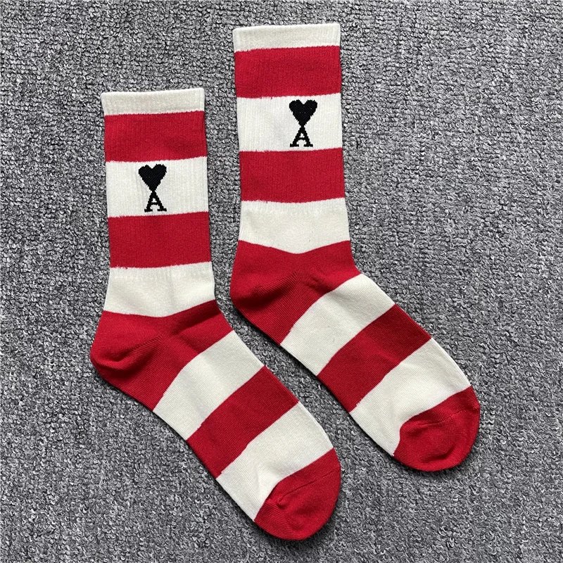 Comme des Garçons Play Striped Heart Logo Socks - 5