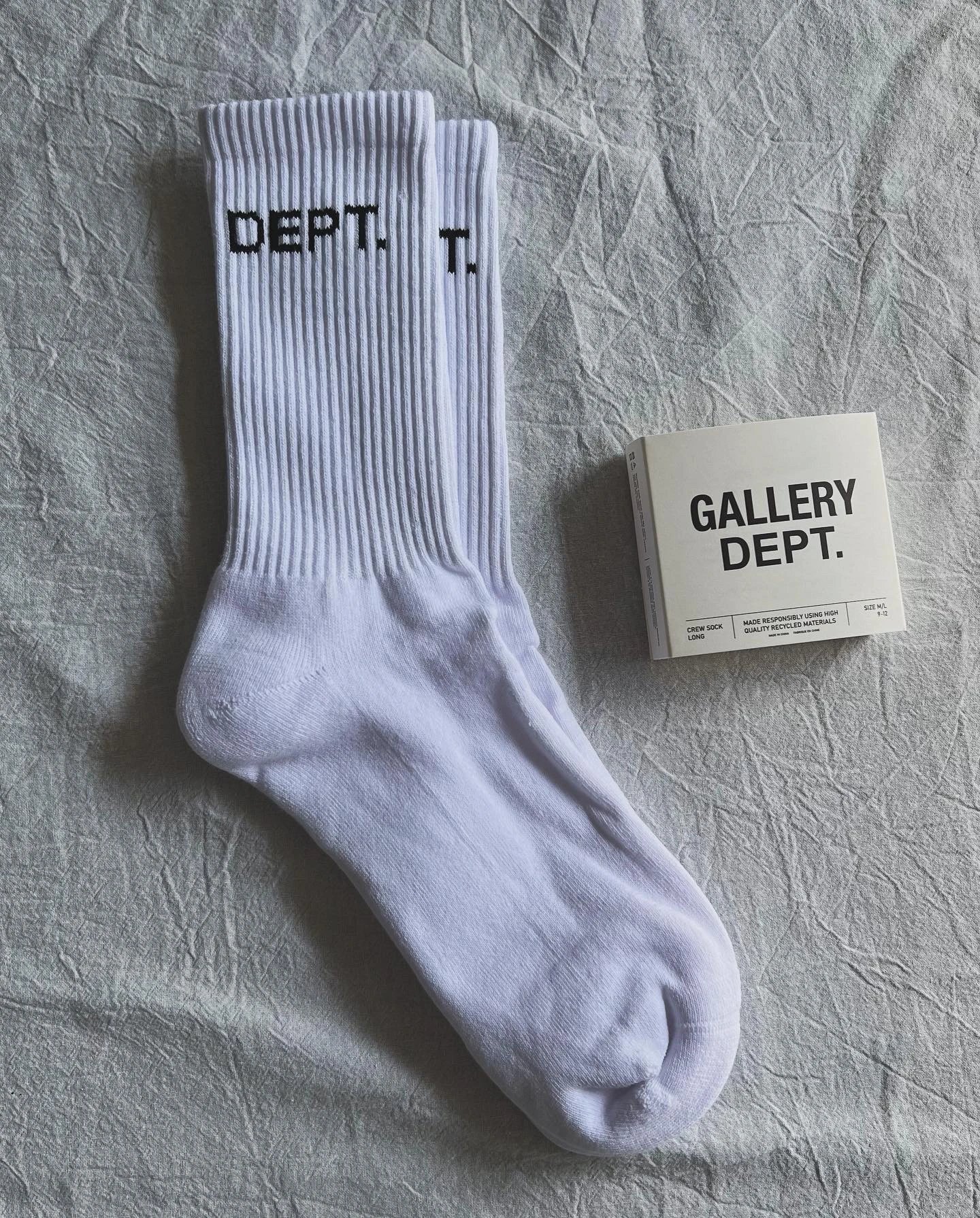 Gallery Dept Crew Sock Long Black and White Socks - 4