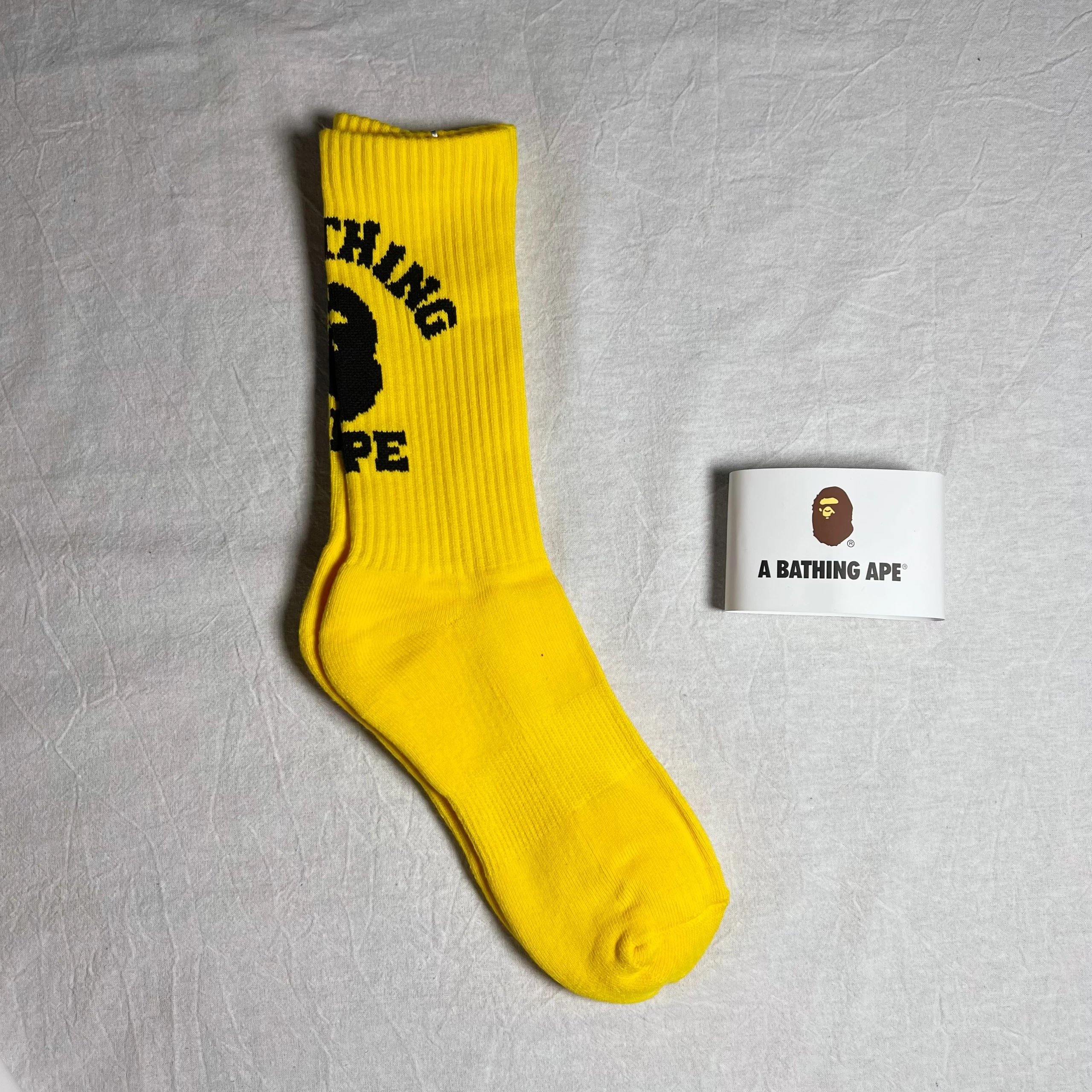 A Bathing Ape Classic Ape Head Logo Socks White - 12
