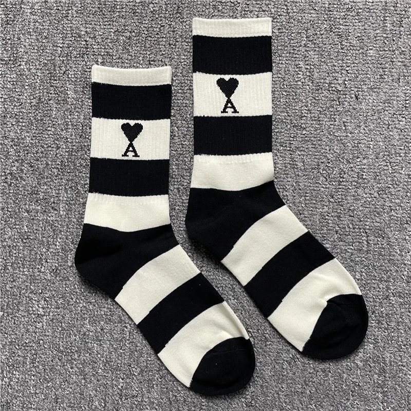 Comme des Garçons Play Striped Heart Logo Socks - 3