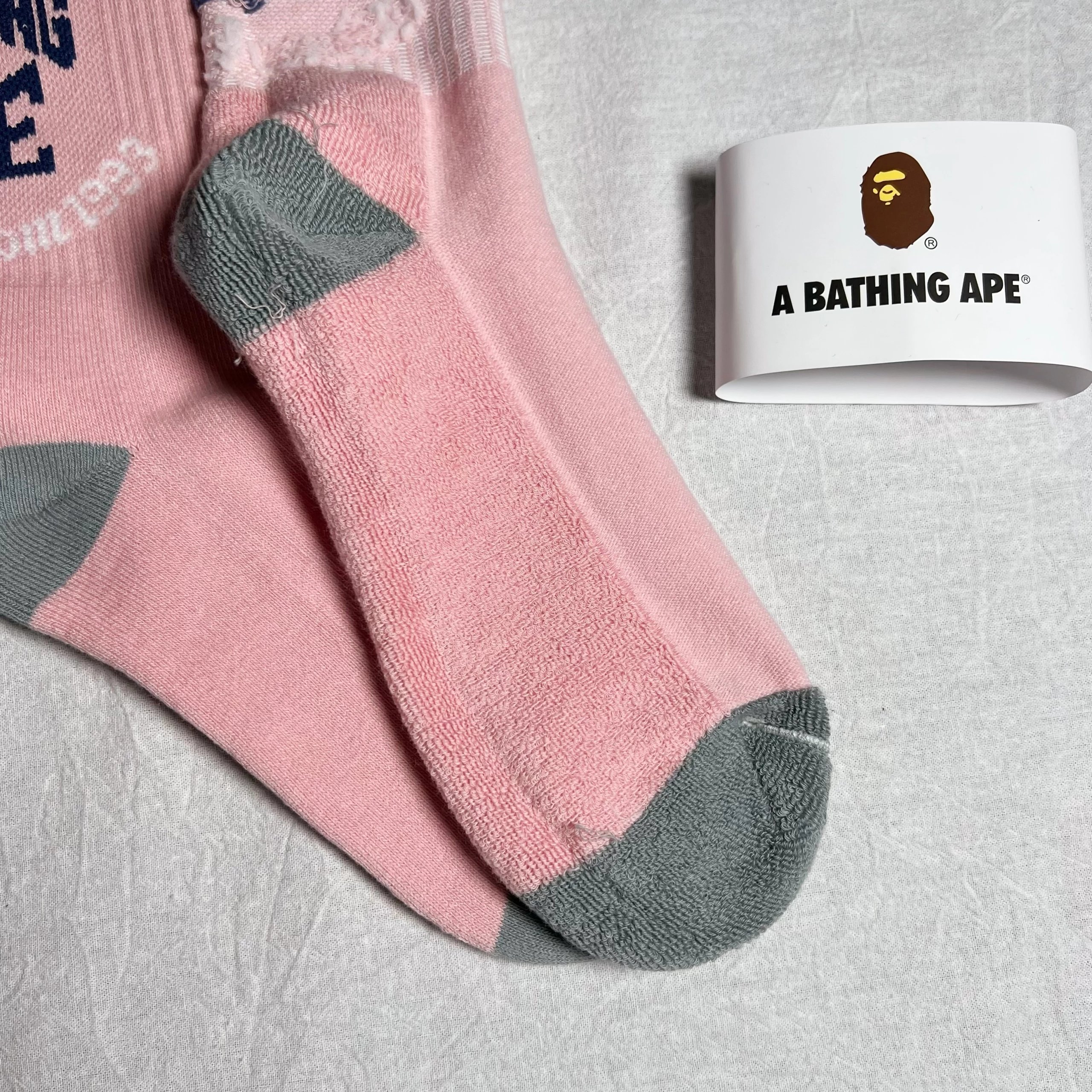 A Bathing Ape Classic Ape Head Logo Socks White - 10