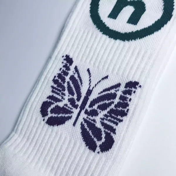 hA. Butterfly Logo Crew Socks White - 10