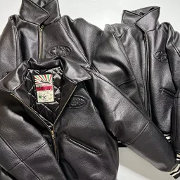thumbnail for crtz corteiz leather jacket——