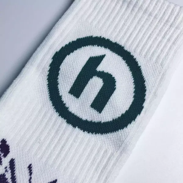 hA. Butterfly Logo Crew Socks White - 15