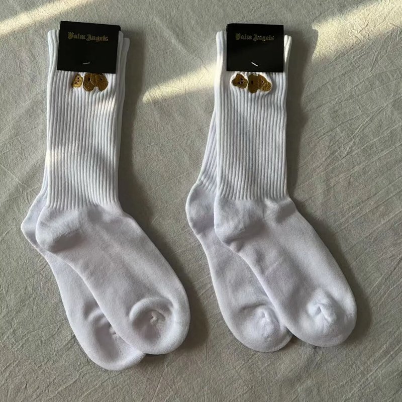 PALM ANGELS BEAR EMBROIDERY SOCKS 1:1 version