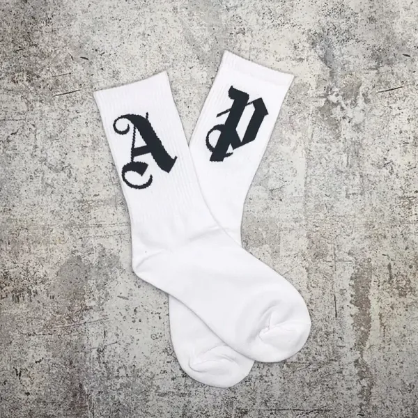Palm Angels Logo Sock White Socks - 3