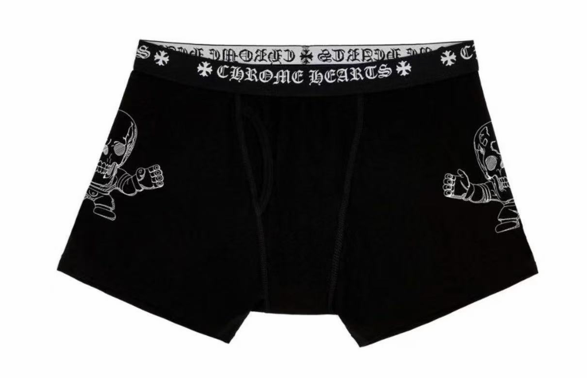 CHRO Skull Print Boxer Briefs - Short Leg - Size: S