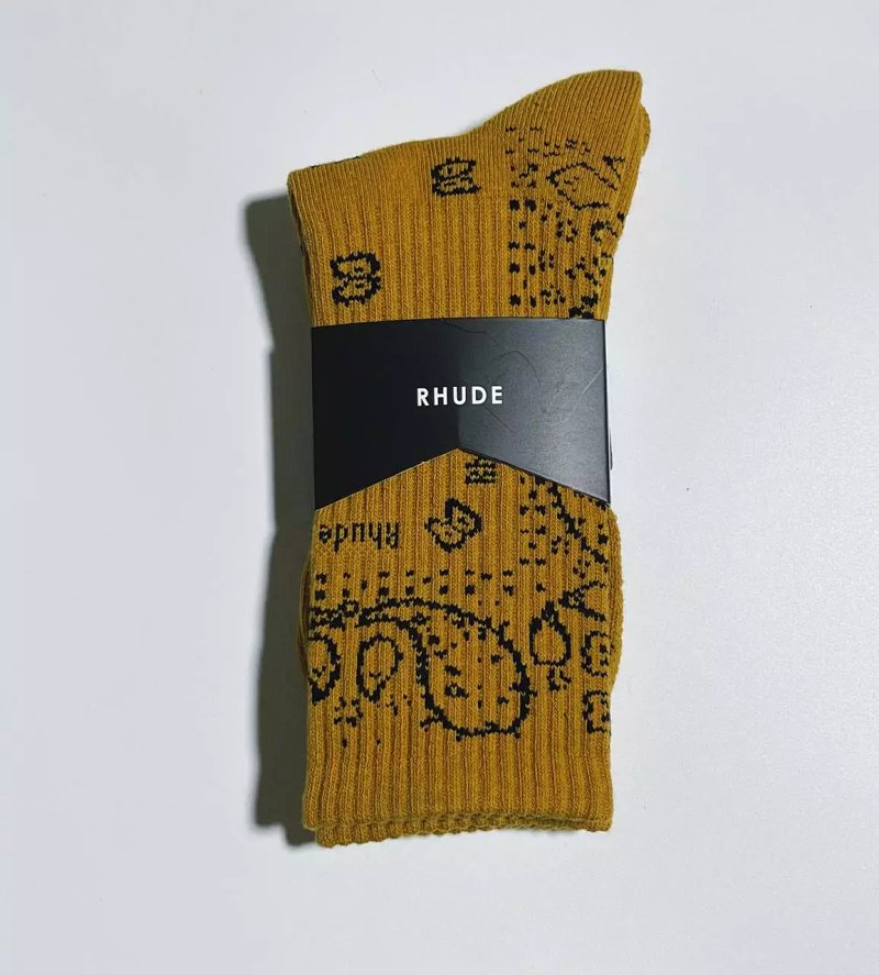 RHUDE BANDANA JACQUARD towel SOCK——BLUE