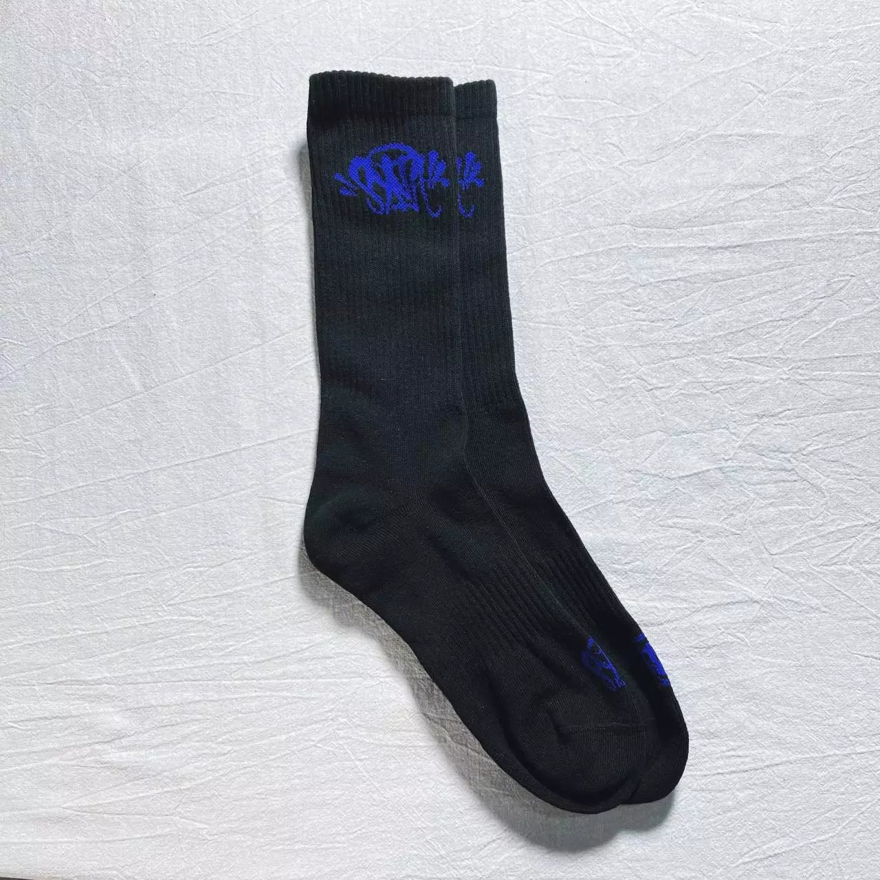 Design Sock with Graffiti Logo Black Socks - 12