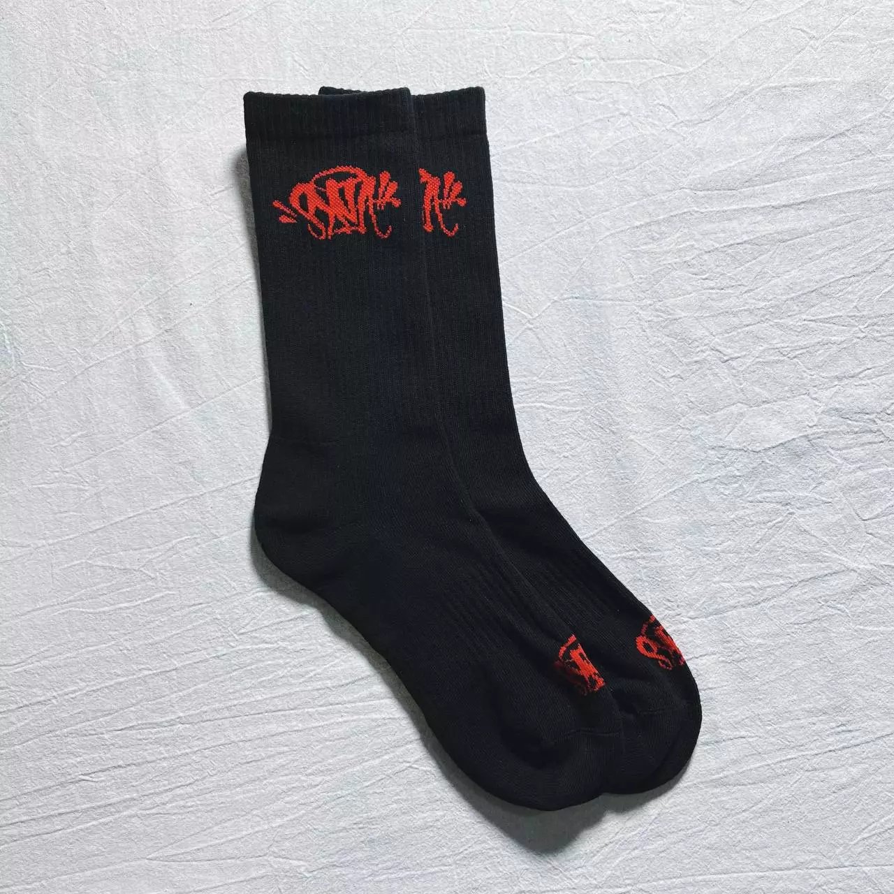 Design Sock with Graffiti Logo Black Socks - 10