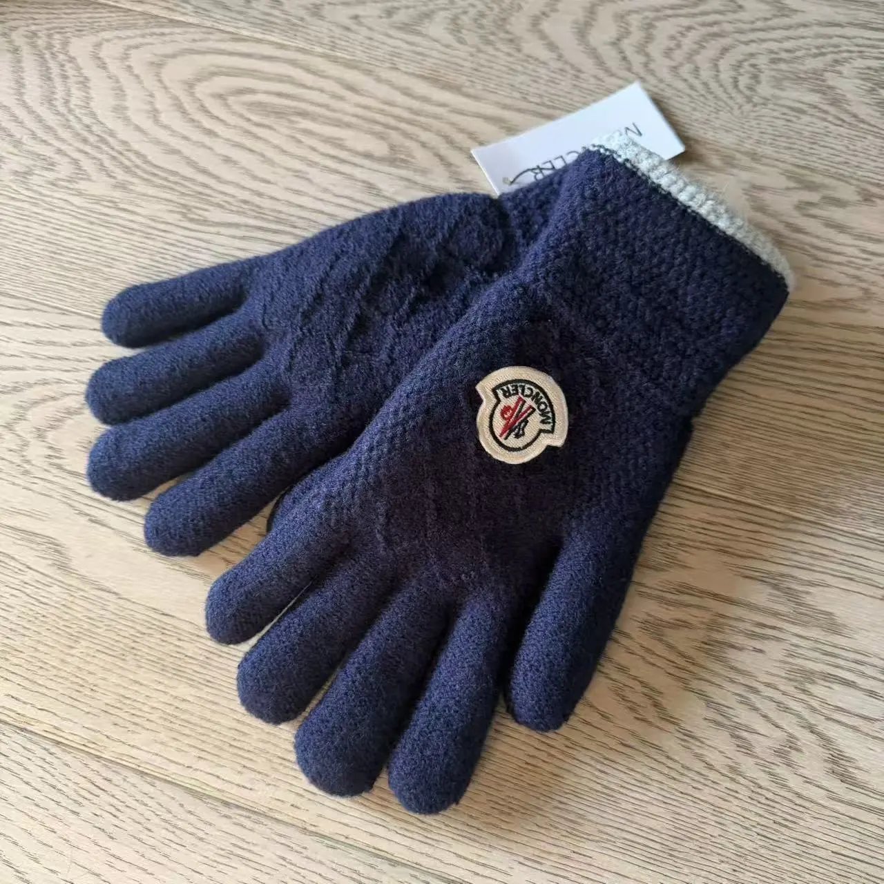 Door gloves with velvet NAVY navy blue