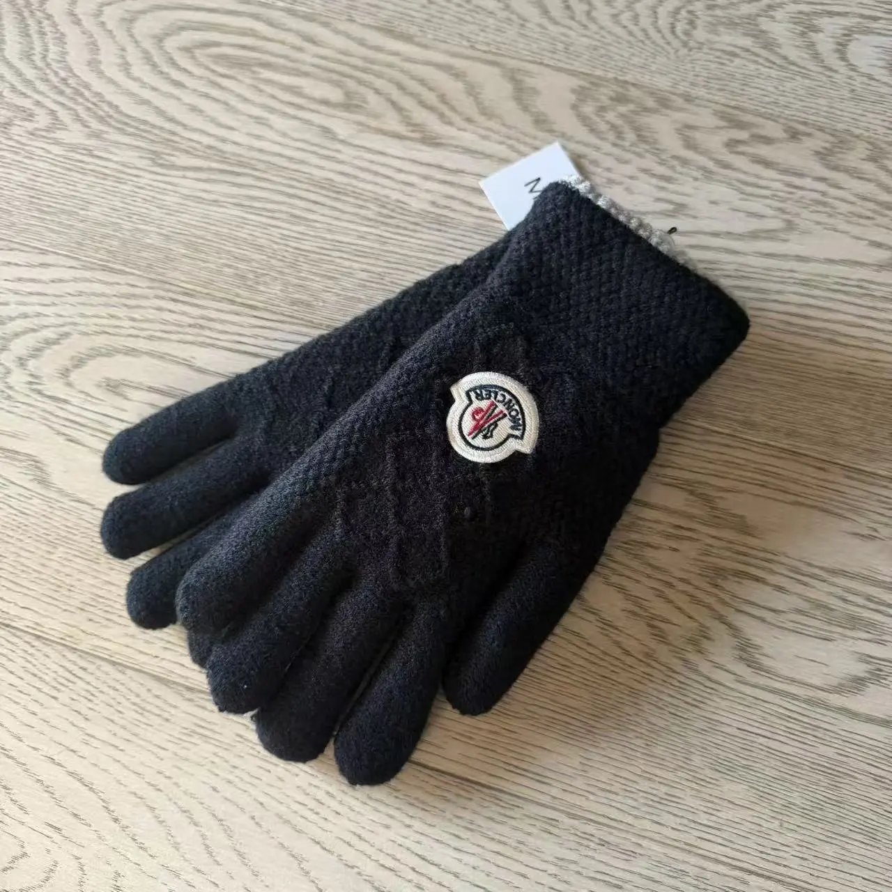 Door gloves with fleece BLACK black