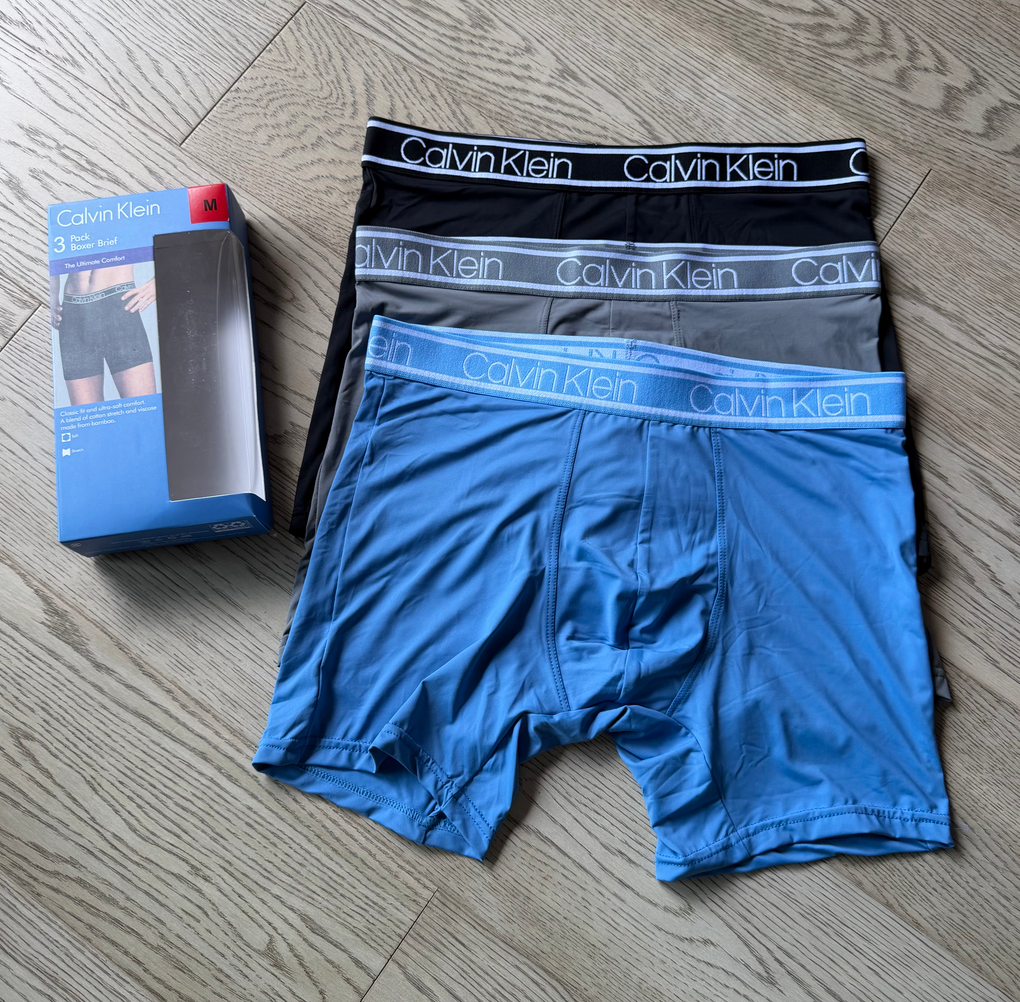 Calvin Klein Underwear Bamboo Cotton 3-Pack Boxer Briefs Blue Grey Black
