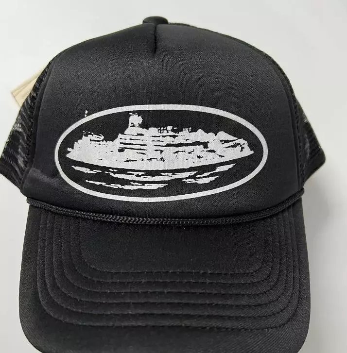 Black Trucker Hat with Oval Sh