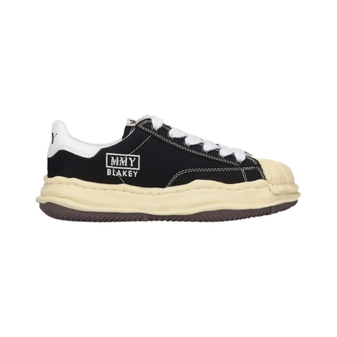 Unbranded Sneakers Low-top canvas with layered distressed rubber sole — Blakey Vintage Canvas Black