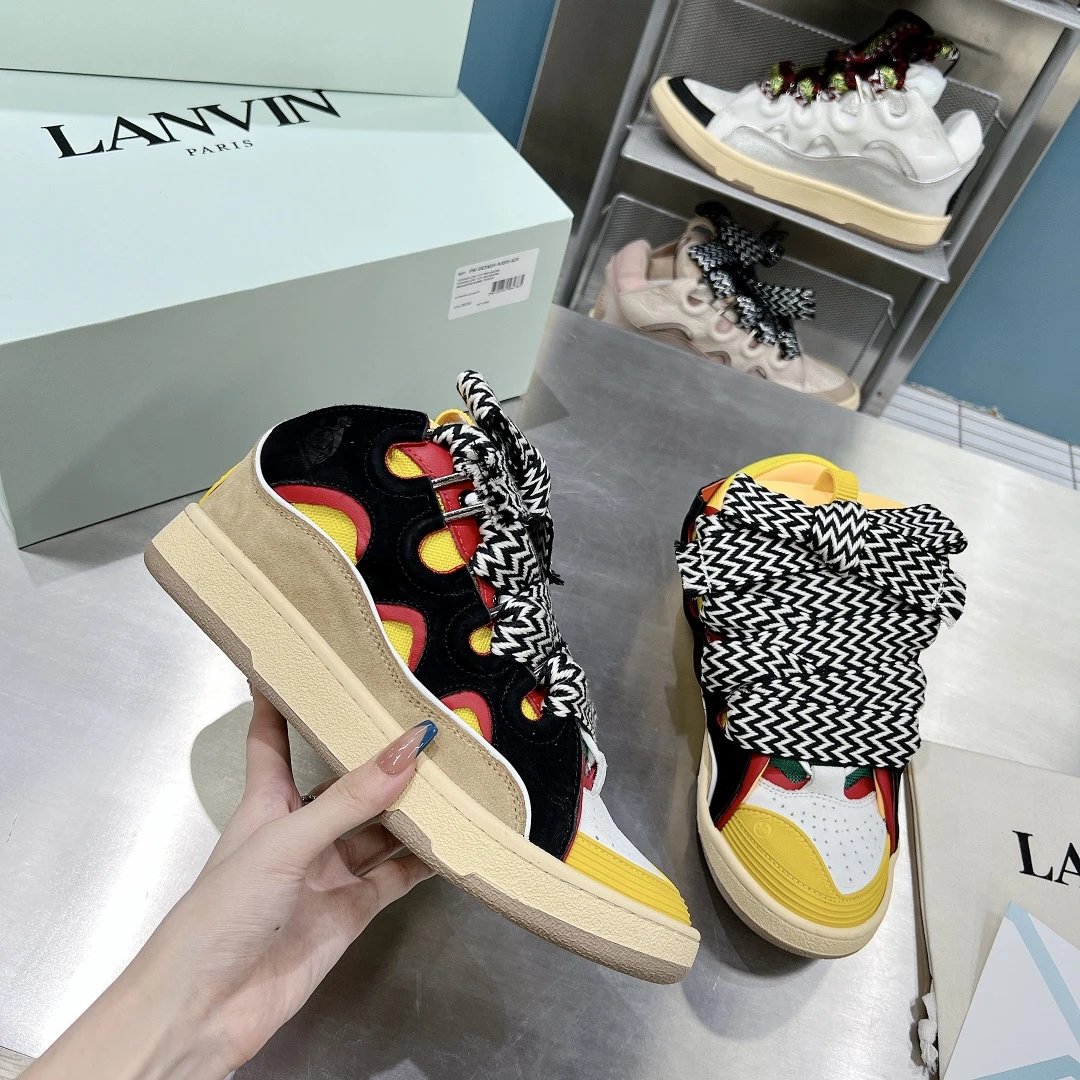 Lanvin Sneakers Curb — Black Brown Yellow