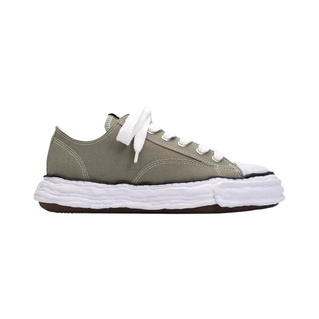 Unbranded Sneakers Low-top canvas with layered distressed rubber sole — Peterson 23 Canvas Green