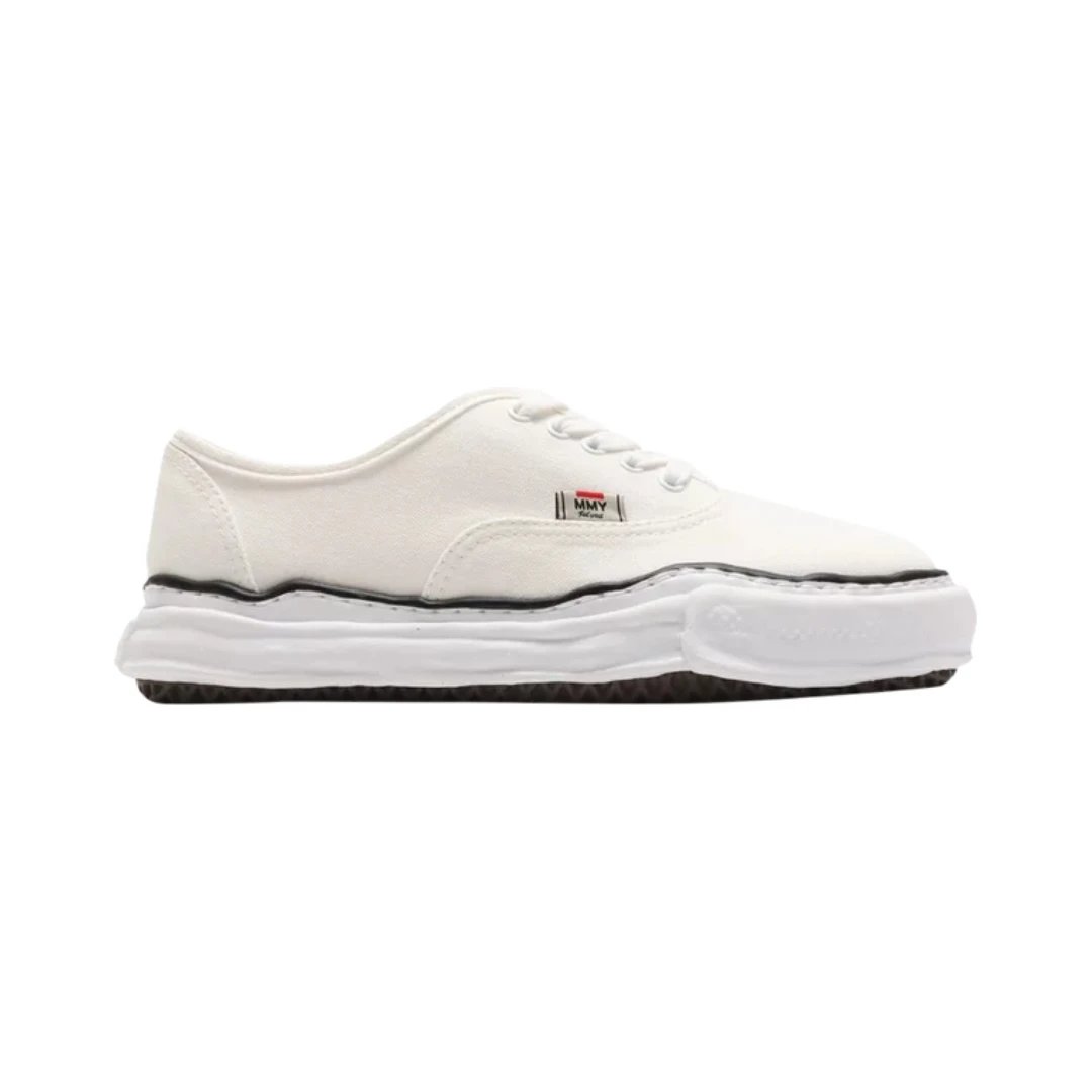 Unbranded Sneakers Low-top canvas with layered distressed rubber sole — Baker Canvas White