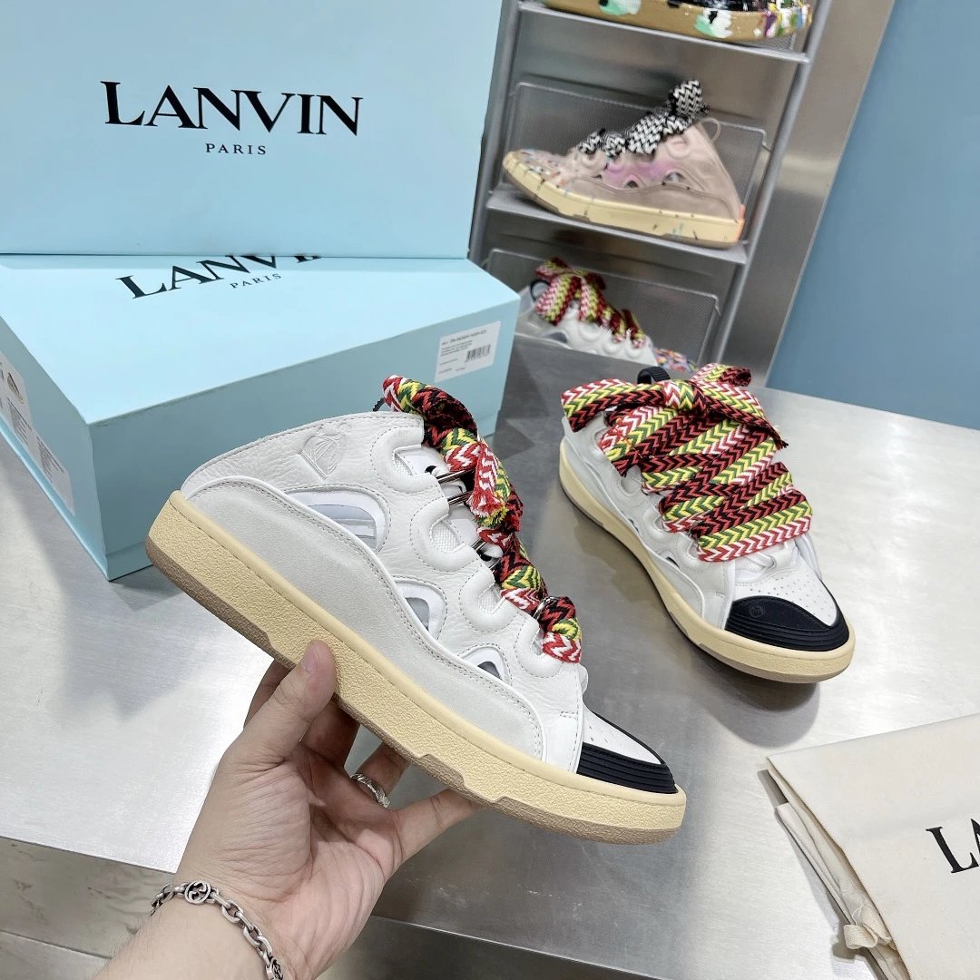 Lanvin Sneakers Curb — White Half-Slip
