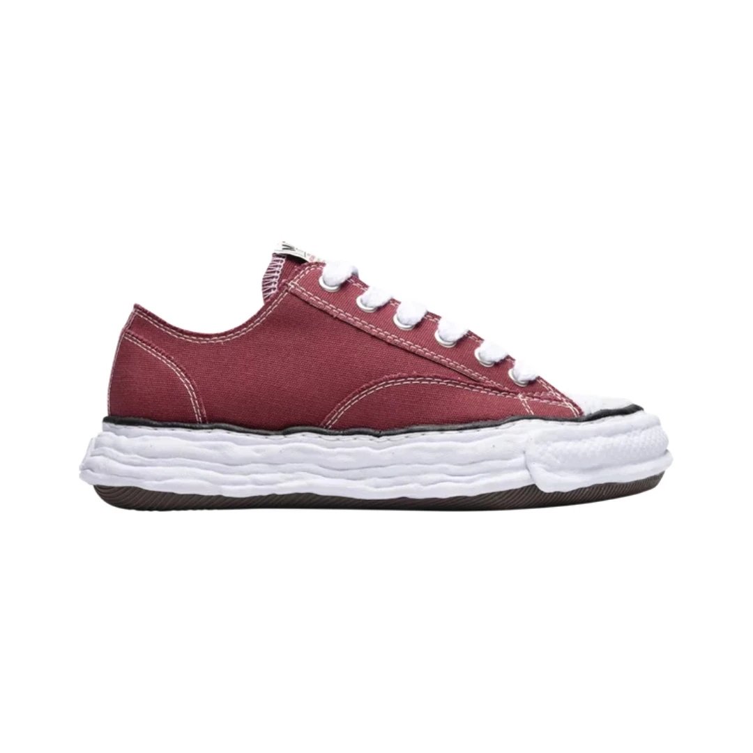 Unbranded Sneakers Low-top canvas with layered distressed rubber sole — Peterson 23 Canvas Bordeaux