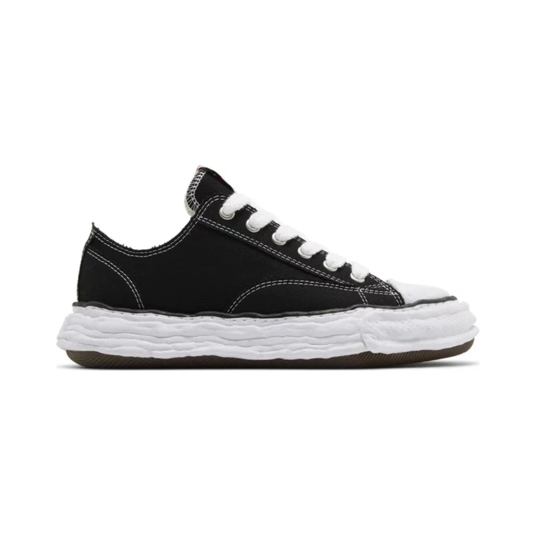 Unbranded Sneakers Low-top canvas with layered distressed rubber sole — Peterson 23 Canvas Black White