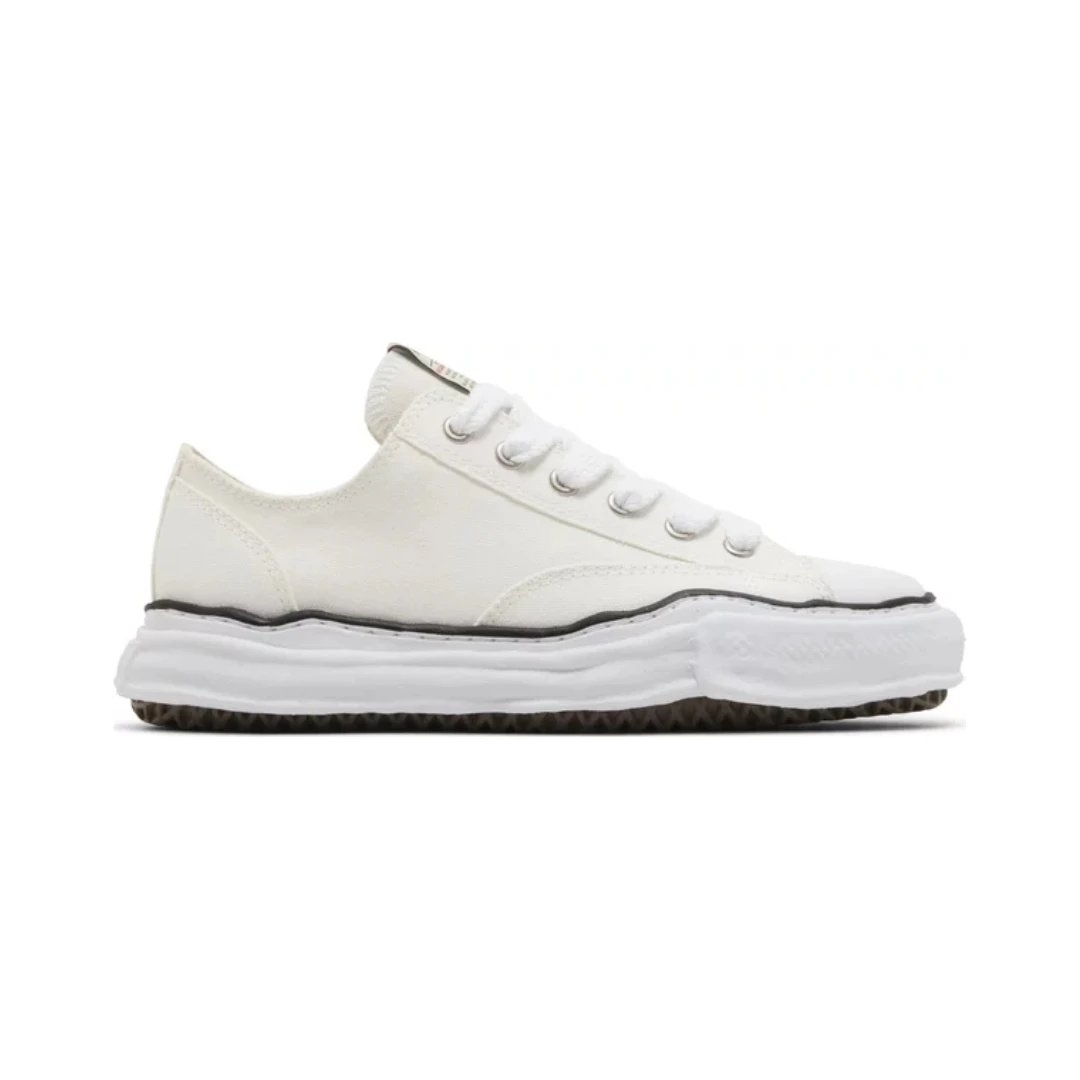 Unbranded Sneakers Low-top canvas with layered distressed rubber sole — Peterson Canvas White