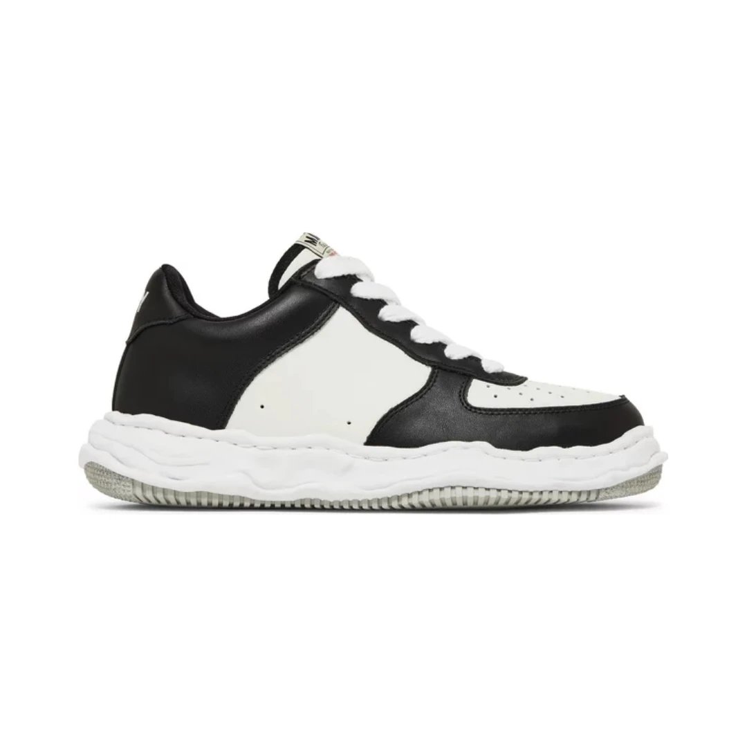 Unbranded Sneakers Low-top canvas with layered distressed rubber sole — Wayne Leather Black