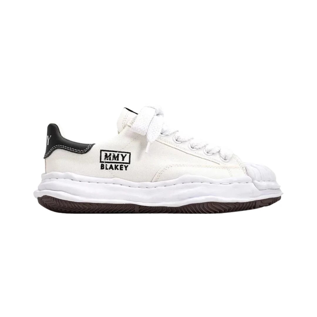 Unbranded Sneakers Low-top canvas with layered distressed rubber sole — Blakey Canvas White