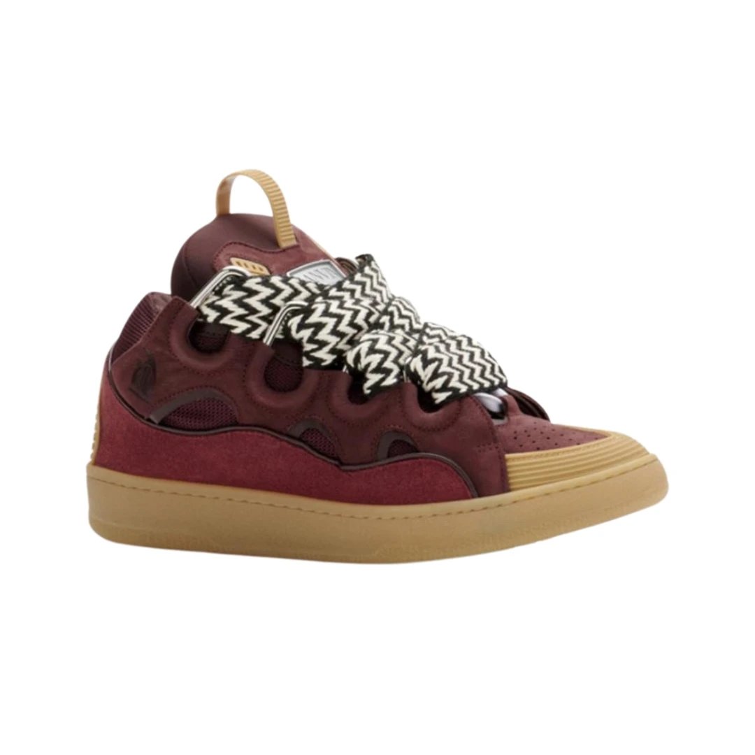 Lanvin Sneakers Curb — Dark Burgundy Patchwork