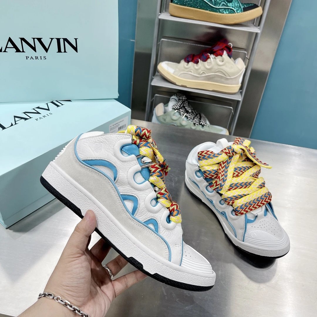 Lanvin Sneakers Curb — Light Blue White Gray