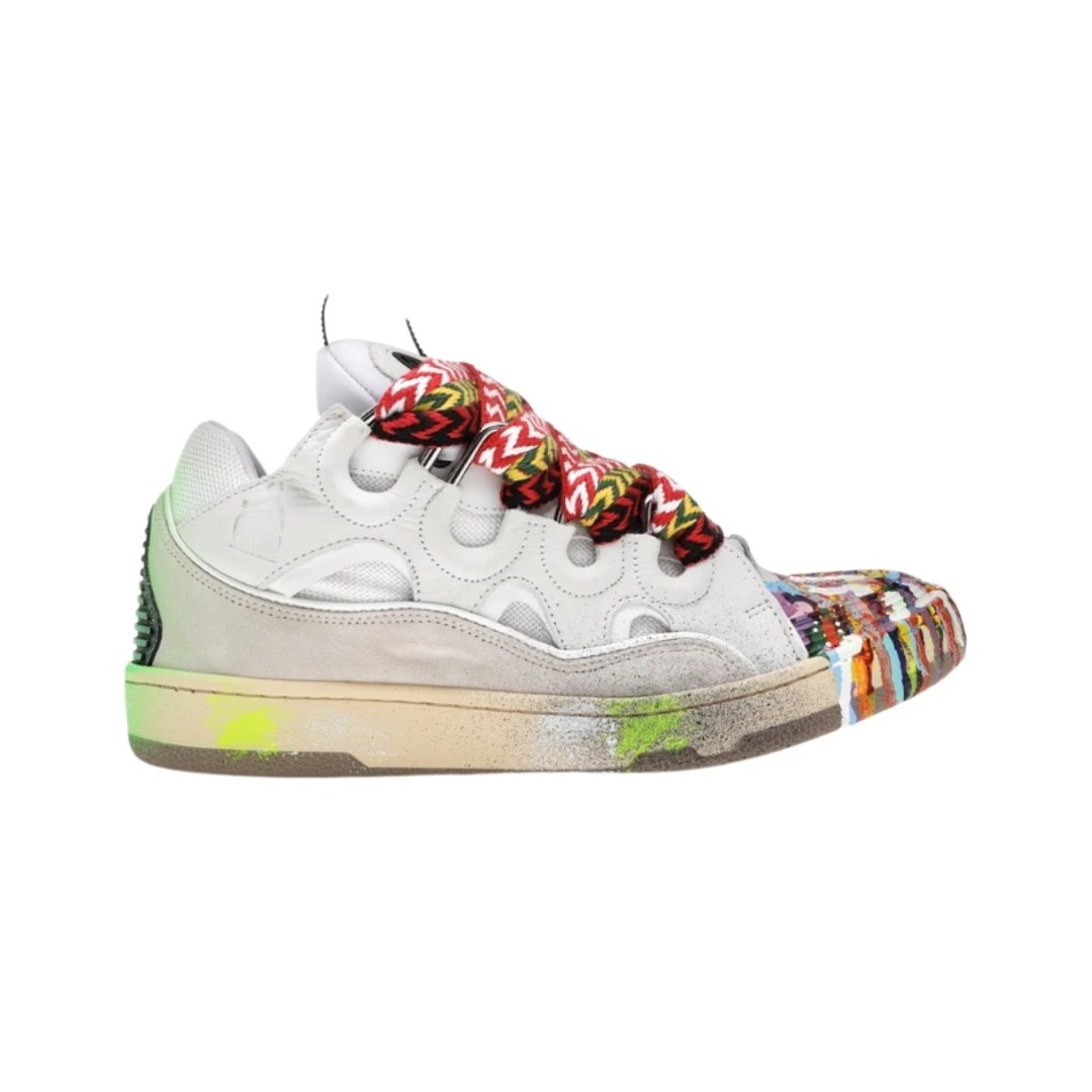 Lanvin Sneakers Curb — White Graffiti (no refund or change for customization)