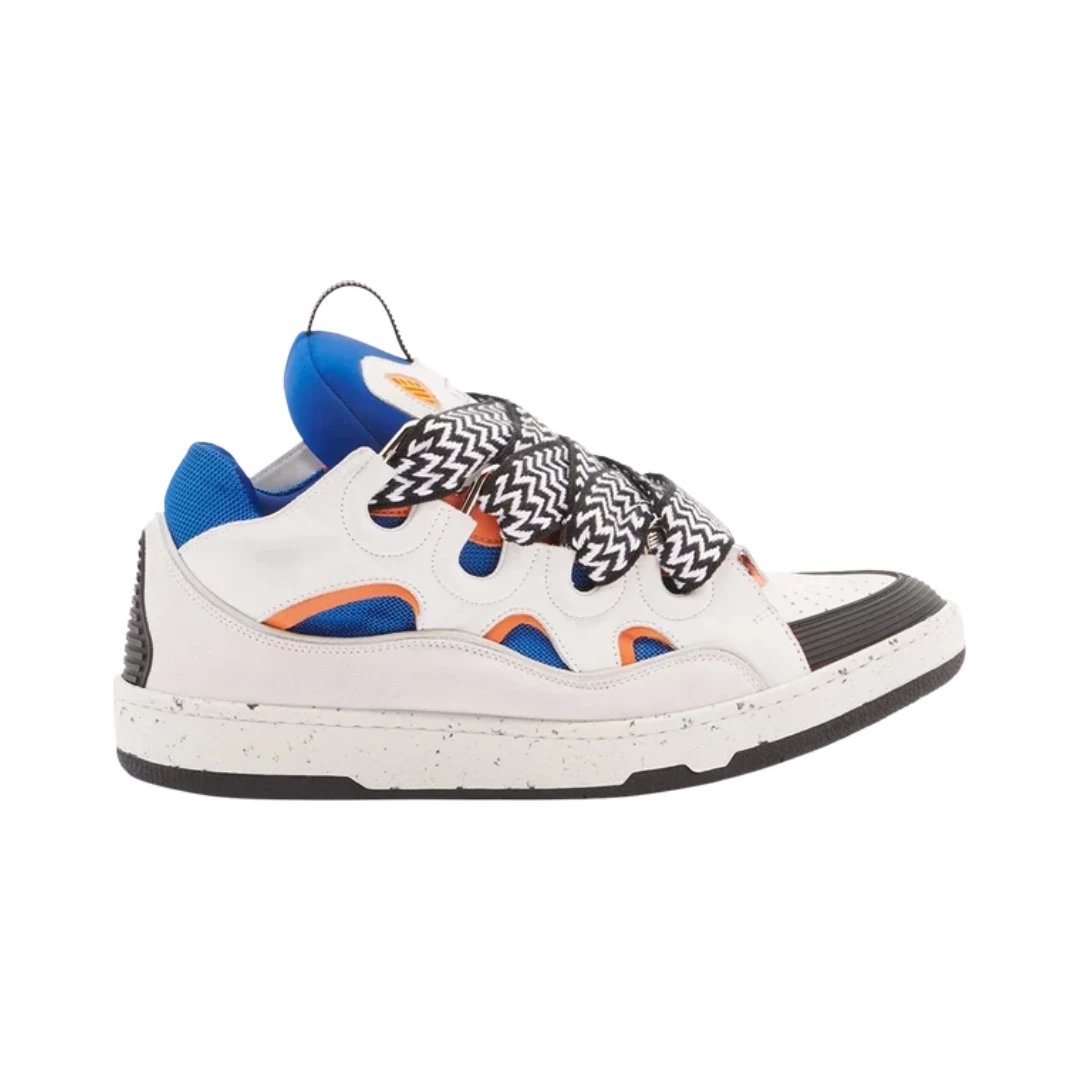 Lanvin Sneakers Curb low-top with oversized laces — White Blue Orange