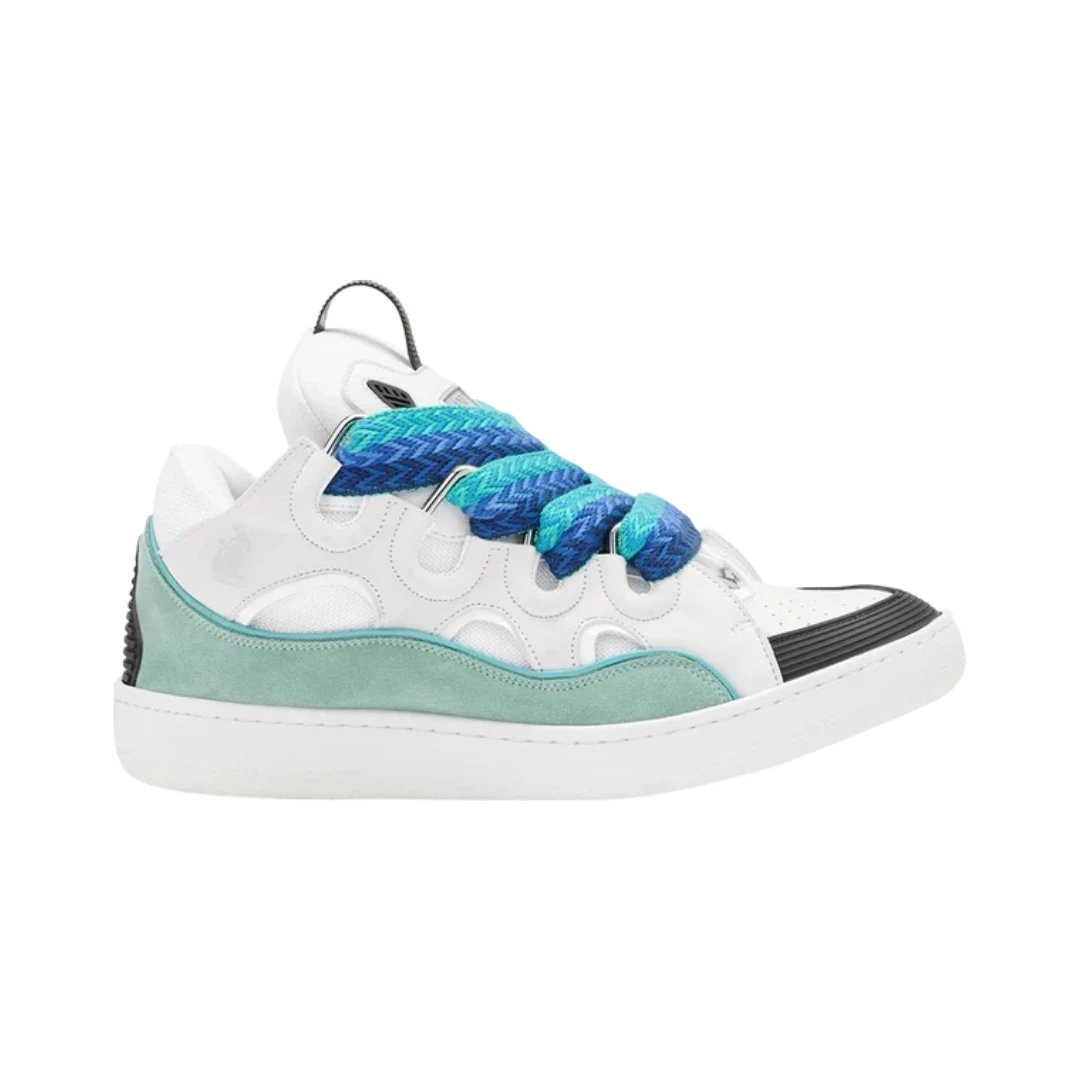 Lanvin Sneakers Curb low-top with oversized laces — White Green