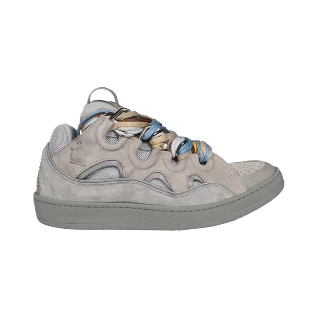 Lanvin Sneakers Curb low-top with oversized laces — Grey