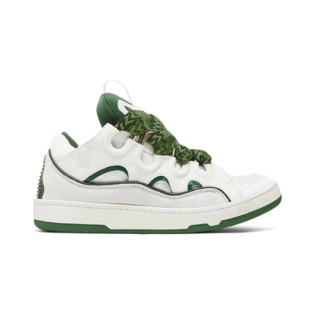 Lanvin Sneakers Curb low-top with oversized laces — White Khaki